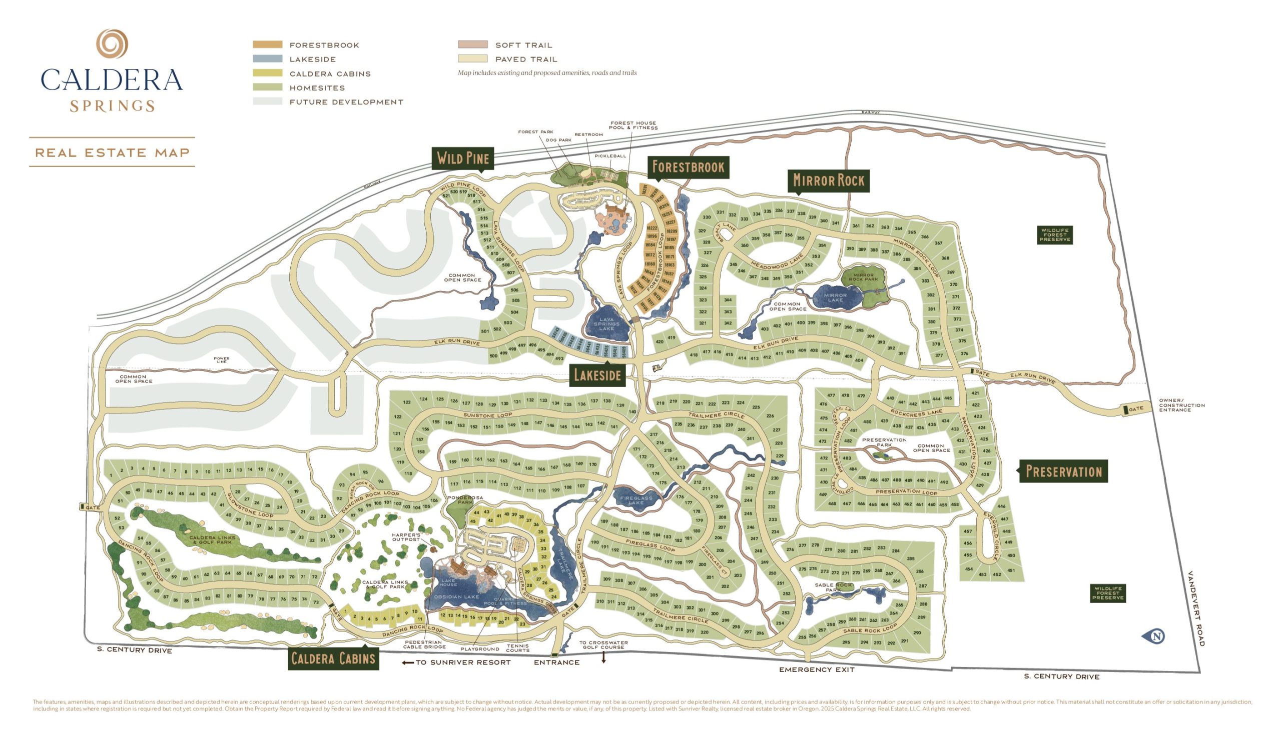 Caldera Springs map